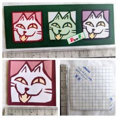 ねこ猫ハンドメイド♡ごんみるてんくり「おばけねこ」のシール２枚セット