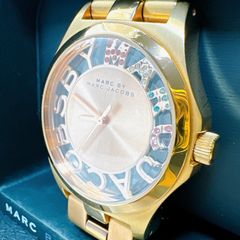 【美品・箱付き】MARC BY MARC JACOBS ヘンリースケルトン MBM3264 ピンクゴールド レディース 腕時計 クォーツ/電池式 電池交換済み 稼働品