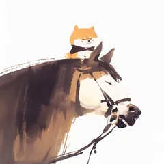 【福寿（2026年） - 柴犬・豆柴犬 No.4】ジークレー版画＊名入れOK！ 午年・馬・謹賀新年・賀正・新春・迎春・子犬・ペットロス・うちの子・記念日・アートポスター・犬の絵・犬のイラスト・ギフト・プレゼント