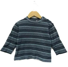 ポールスミス 長袖Ｔシャツ トップス ボーダー柄 肩スナップ 日本製 ベビー 男の子用 90サイズ 紺×青 Paul Smith 【中古】