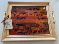 【新品・訳あり】CHARLES　WYSOCKI　チャールズ　ワイソッキー　絵画アンティークトレイ　アメリカ製Ⅳ