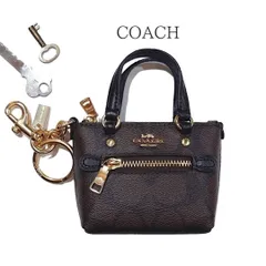 COACH コーチ シグネチャー バッグチャーム チャーム キーホルダー ミニバッグ ミニ ギャラリー トート ブラウン CG605