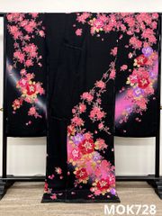 仮絵羽 訪問着 銀通し 金彩 辻ヶ花 未仕立て品 正絹 八掛付き B023