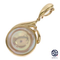 TASAKI タサキ 田崎 K18YG 18金イエローゴールド マベパール18.7mm 1P ダイヤ0.02t ペンダントトップ チャーム ジュエリー アクセサリー ブランド