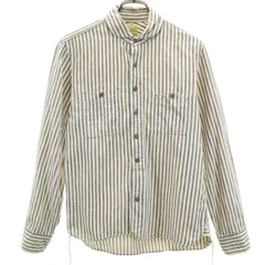 SUGAR CANE シュガーケーン 日本製 ストライプ柄 長袖 シャツ アイボリー レディース 古着