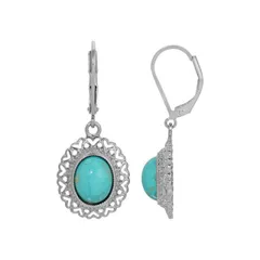 【送料無料】 1928 レディース ピアス・イヤリング アクセサリー 1928 Oval Heart Filigree Drop Earrings Turquoise