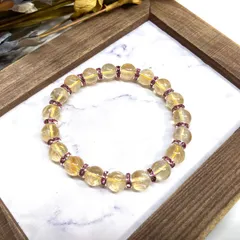シトリン パワーストーン ブレスレット 8mm 11月誕生石 PK メンズ・レディース 男性・女性  数珠 ◇
