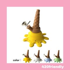 420friendly ソフトクリームシリコン ボング  (ドライハーブ / Wax両用)
