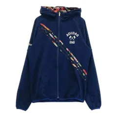 サイズ：M ADIDAS GOLF アディダスゴルフ  フード付き 長袖ジップジャケット ボーダー柄 ネイビー系 [240101411364] ゴルフウェア メンズ ストスト
