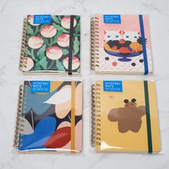 （単品）ヒトトキノート リングタイプ　パスポートサイズ　ドット方眼罫　リンゴ　フルーツ　ヌイグルミ　ブルーム　HITOTOKI NOTE　キングジム _
