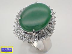 PT900 プラチナ ダイヤ取巻き ヒスイ リング D1.23ct 11号 14.85g 中古A+ 【送料無料】 C-9430【質屋出品】