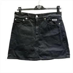 MSGM エムエスジイエム Logo Denim Miniskirt Black ロゴ デニム ミニスカート ブラック 3041MDD40TX size=42