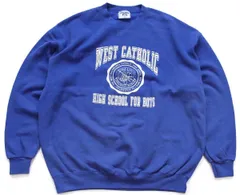 90s USA製 Leeリー WEST CATHOLIC HIGH SCHOOL FOR BOYS スウェット 青 XL★オールド ビンテージ カトリック カレッジ ビッグサイズ