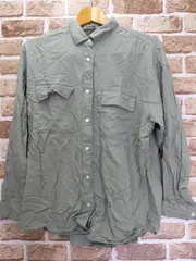 A0211C015 ジーユー　リネンブレンドダブルポケットシャツ