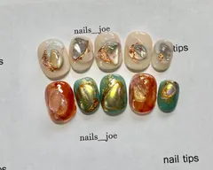 ニュアンスネイル♡アシメ天然石♡オーロラネイル♡