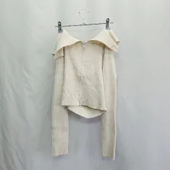 ◇ ⊇ INGNI イング スクエアカラー ショート丈 長袖 ジップアップ カーディガン サイズM ホワイト系 レディース E  【1410290079744】