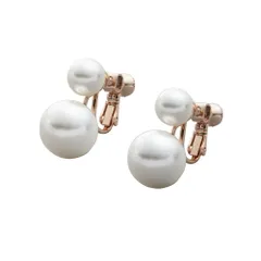 【ピンクゴールド × イヤリング】[Cream dot. クリームドット公式] イヤリング レディース 金属アレルギー ニッケルフリー ネジ式 パール 艶 大きめ 2粒 オケージョン お呼ばれ 大人