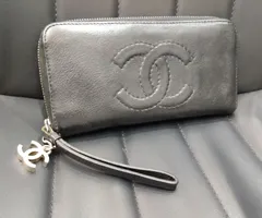 ★NA04586 希少！ CHANEL シャネル ココマーク チェーン ラグジュアリーライン ラウンドファスナー 長財布 ブラック