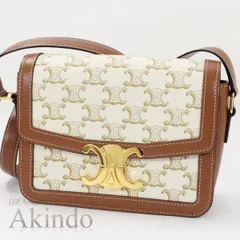 【新品同様】セリーヌ ショルダーバッグ ティーン トリオンフ 白 ホワイト 188882BZ4.01BC CELINE バッグ CELINE BAG 斜め掛け 肩掛け ブランド カーフレザー レディース トリオンフ セリーヌ