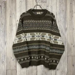 【 OLD ICELAND 90s アイスランド 】イタリア製 ネイティヴ製 ニット セーター L