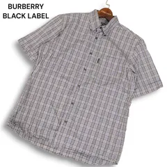 BURBERRY BLACK LABEL バーバリー ブラックレーベル 春夏 半袖 ボタンダウン ノバチェック シャツ Sz.2　メンズ 日本製
