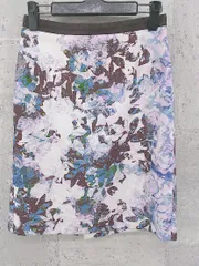 ◇ JUSGLITTY ジャスグリッティー バックジップ　総柄　プリント 膝丈 タイト スカート 1 マルチ * 1002799346191 【中古】 【1002799346191】のサムネイル
