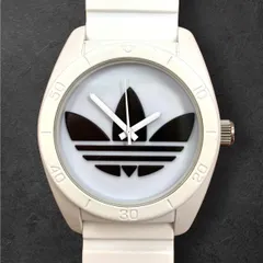 【adidas⭐️ADH2821】 アディダス　 ユニセックス腕時計　 オールホワイトバージョン　 アディダスマークブラック　 シンプルデザイン　 美品 （AYA）のサムネイル