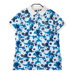 サイズ：2 MASTER BUNNY EDITION マスターバニーエディション  半袖ポロシャツ 花柄 ブルー系 [240101386381]# ゴルフウェア レディース ストスト