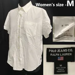 日本正規代理店タグ★POLO JEANS CO./ラルフローレン★オーバーサイズ/半袖シャツ【レディースM/白】パートナー21/Tops/Shirts◆cBH896