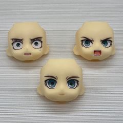 現状品　ねんどろいど エレン・イェーガー 顔パーツ　フェイスパーツ3種セット　「通常顔」「叫び顔」「驚き顔」　進撃の巨人
