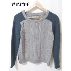 ◇ UNITED ARROWS ユナイテッドアローズ 長袖 ケーブル ニット 標記なし グレー ネイビー レディース 【中古】 【1002798995406】