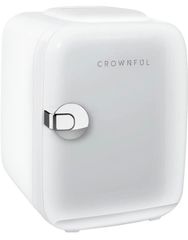 CROWNFUL ミニ冷蔵庫 4L 冷温庫 0-60℃ 【保温・保冷＆室内車載両用】 小型 ポータブル 1.7kg超軽量 持ち運び便利 一人暮らし ペルチェ式 静音 省エネ 車載 AC・DC給電コード付属 寝室用 職場 車中泊 キャンプ アウトドア