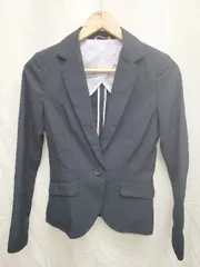 ◇ Θ SUIT SELECT スーツセレクト シングル 1B 長袖 テーラード ジャケット サイズ7AR ネイビー レディース P  【1408200016804】