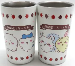 【中古】マグカップ･湯のみ ちいかわ＆ハチワレ＆うさぎ＆モモンガ 保温冷ステンレスタンブラーセット 「ちいかわ なんか小さくてかわいいやつ×コカ・コーラ」 Coke ON(コークオン) ちいかわコラボキャンペーン 当選品のサムネイル