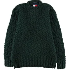 古着 トミーヒルフィガー TOMMY HILFIGER ケーブル編み コットンニットセーター メンズL/eaa364995