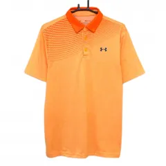 アンダーアーマー 半袖ポロシャツ ライトオレンジ×オレンジ ロゴダークグレー メンズ SM/P/CH ゴルフウェア UNDER ARMOUR