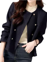 GREENTEA (グリーンティー) ノーカラージャケット アウター フォーマル ボレロ レディース(ネイビー,  L)