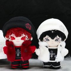 ぬい服20cm用　ぬい活ぬいぐるみ服　モコモコボアベストと帽子のセット