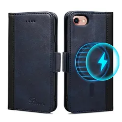 Rssviss iPhone SE 第3世代 ケース 手帳型 MagSafe対応 iPhone SE 第2世代 手帳型ケース iPhone8 ケース カード収納 スタンド 全面保護 スマホケース MagSafe対応 ワイヤレス充電 サイドマグネット 手に馴 1