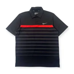 NIKE GOLF ナイキ ゴルフ DRI-FIT ボーダー ストレッチ 半袖 ポロシャツ XL/ダークグレー系 メンズ