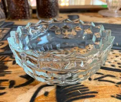 ヴィンテージ クリスタルガラス　ボウル　トレイ　HOMCO