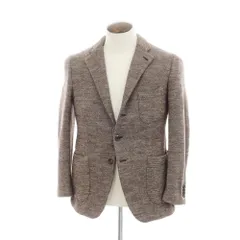 【中古】イザイア ISAIA ウール ジャージー 3つボタン カジュアルジャケット ダークブラウンxオフホワイト【サイズ48 Drop8R】【メンズ】のサムネイル