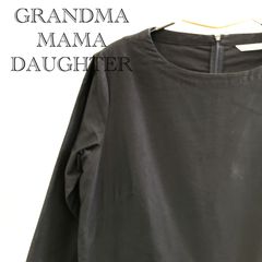 GRANDMA MAMA DAUGHTER グランマママド－ター タックプリーツワンピース コットン100％ 綿 ネイビー サイズ2 レディース