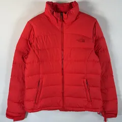 古着 ザ・ノースフェイス THE NORTH FACE ダウンジャケット ワンポイントロゴ アウトドア フルジップ 700fill M  オレンジ系 レディース