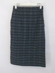 ◇ GLACIER グラシア チェック 膝下丈 ナロー スカート サイズM ネイビー系 マルチ レディース P  【中古】 【1211110007882】