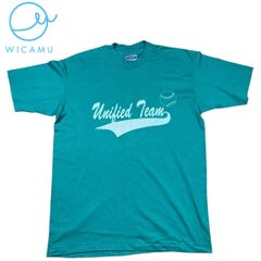 【希少】90s Hanes Fifty-Fifty Tシャツ L USA製 シングルステッチ Unified Team 野球プリント 背番号8 両面プリント