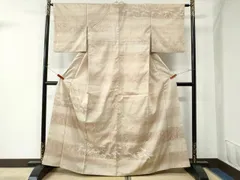 平和屋着物●訪問着　紬地　女郎花　正絹　逸品　CAAU2943yc