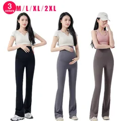 ヨガパンツ?ストレッチパンツ ルームウェア 部屋着 セミベルボトム  美脚 マタニティ?フレアパンツ 吸水速乾 パンツ ボトムス お出かけ セミフレア 伸縮性抜群 妊婦 レディース マタニティ服 伸び#sowa6585862