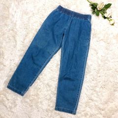 〚MONO-MART〛　モノマート(M)　綿100ウエストゴムワイドデニムパンツ