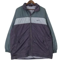 90年代 NIKE ナイキ 中綿 ナイロンジャケット スポーツ ネイビー (メンズ M) 中古 古着 A1645